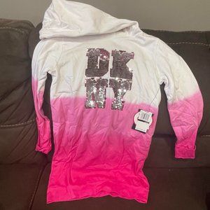 NWT DKNY Girls Flip Sequined Hoodie Dress - Size L (12)